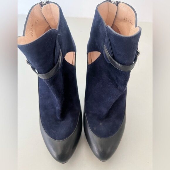 Giorgio Armani Suede Colourblock Pattern Booties - Picture 14 of 17